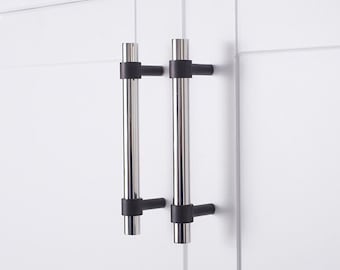 Poignée de tiroir moderne en acier inoxydable pour porte d'armoire, quincaillerie de meubles simple, cuisine