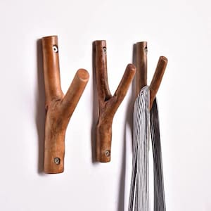 Nordic Solid Wood Creative Tree Branch Hook Retro Log Branch Porch Door Homestay Wall Coat Hook Coat Rack