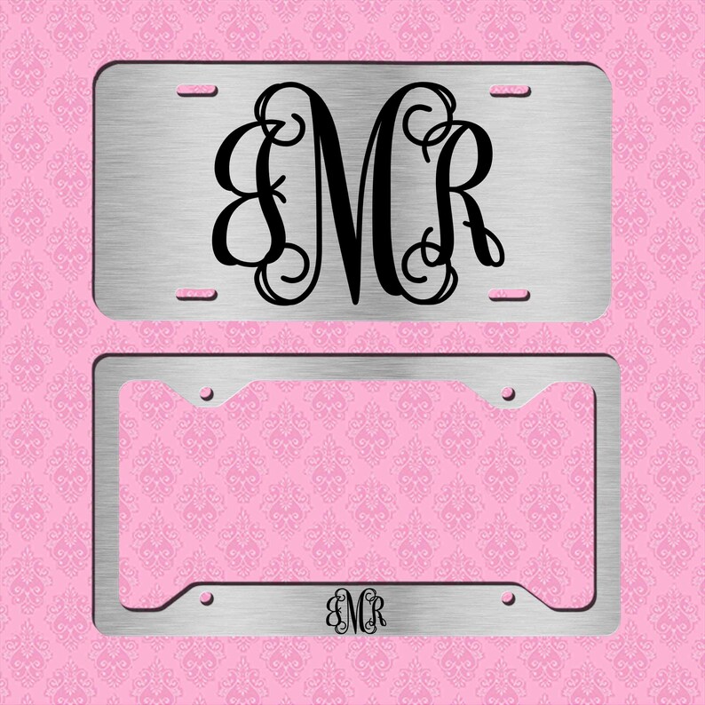 Silver Metallic License Plate Silver License Frame Etsy