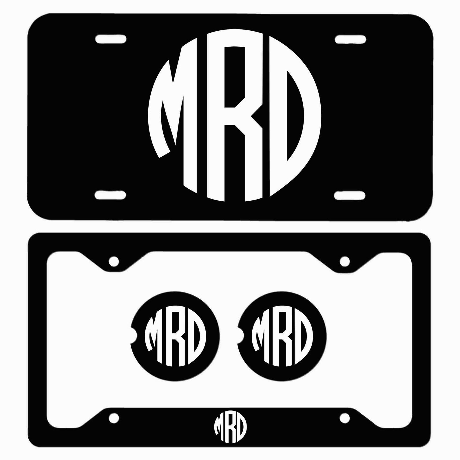 Black and White License Plate Personalized Front Car Tag Etsy