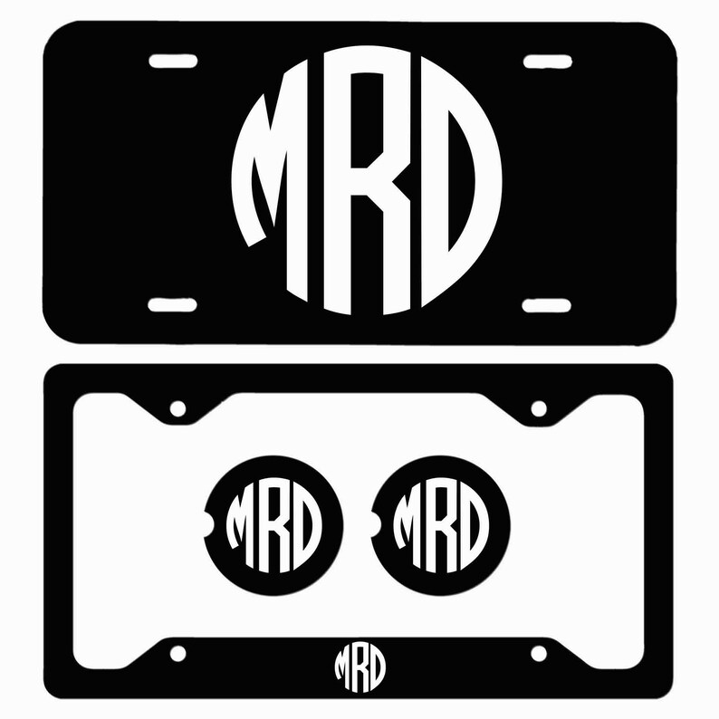 Black and White License Plate Personalized Front Car Tag Etsy