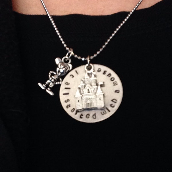 Limited Edition Disneyland inspired Hand stampted Necklace