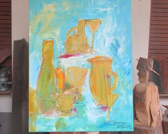 girls day  Original Drawing acrilyc mixed media on Canvas / art  xl 47,5 x 39,37 inch