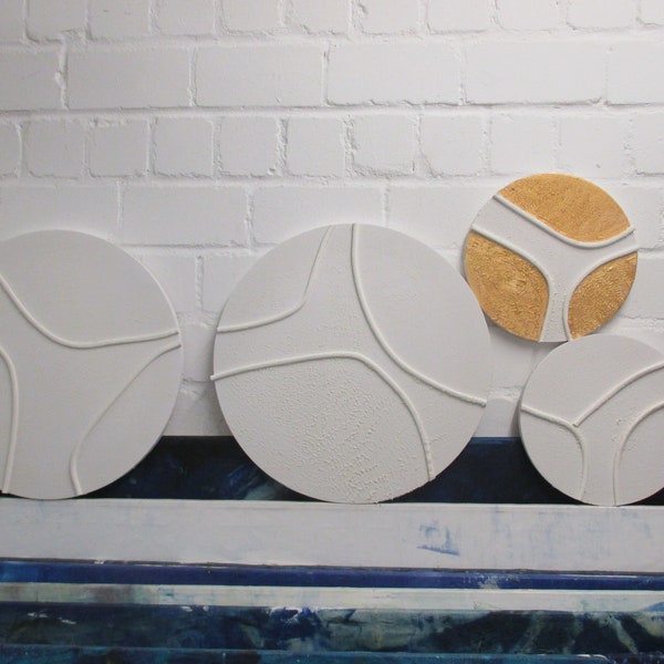 Cuadros minimalistas con estructura de unos 30 cm o 40 cm textura beige blanco en LW