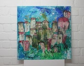 Toscana 2 Landschaft Original Malerei/ Leinwand Wandkunst 80x80cm