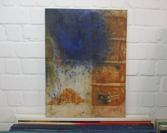 abstract modern painting Original Oil /  Canvas / Drawing xl- 39,18 x 27,56 inch free shiping brightblue grey nature mixedmedia