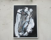 a couple in love Art, black Canvas, Original Drawing by Sonja Zeltner-Müller