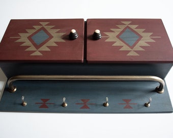 Midcentury 50er Hängeschränkchen - Navajo Spirit - Re-Design Unikat