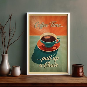 Coffee Time im Retro American Diner Stil  -  für Kunstdrucke Poster - HR Download