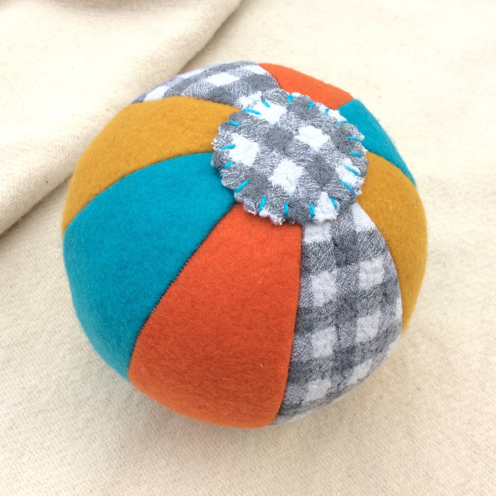 Soft Wool Felt Toy Stuffed Fabric Ball Patchwork Baby Ball Etsy