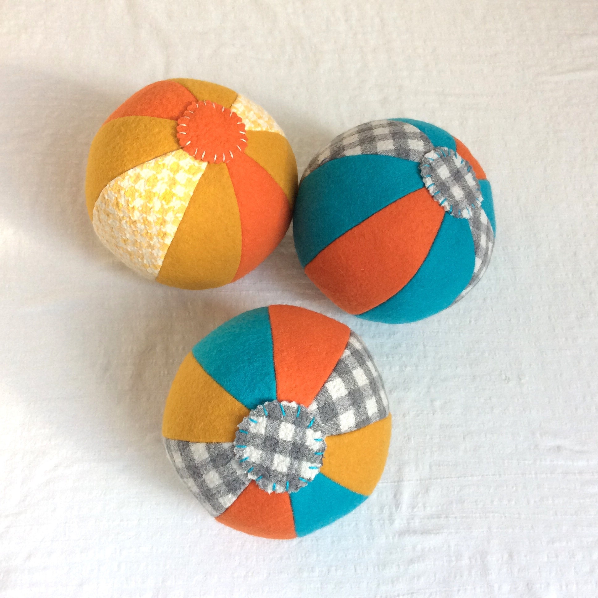 Buy Soft Wool Felt Toy Ball Stuffed Fabric Ball Patchwork Baby Online