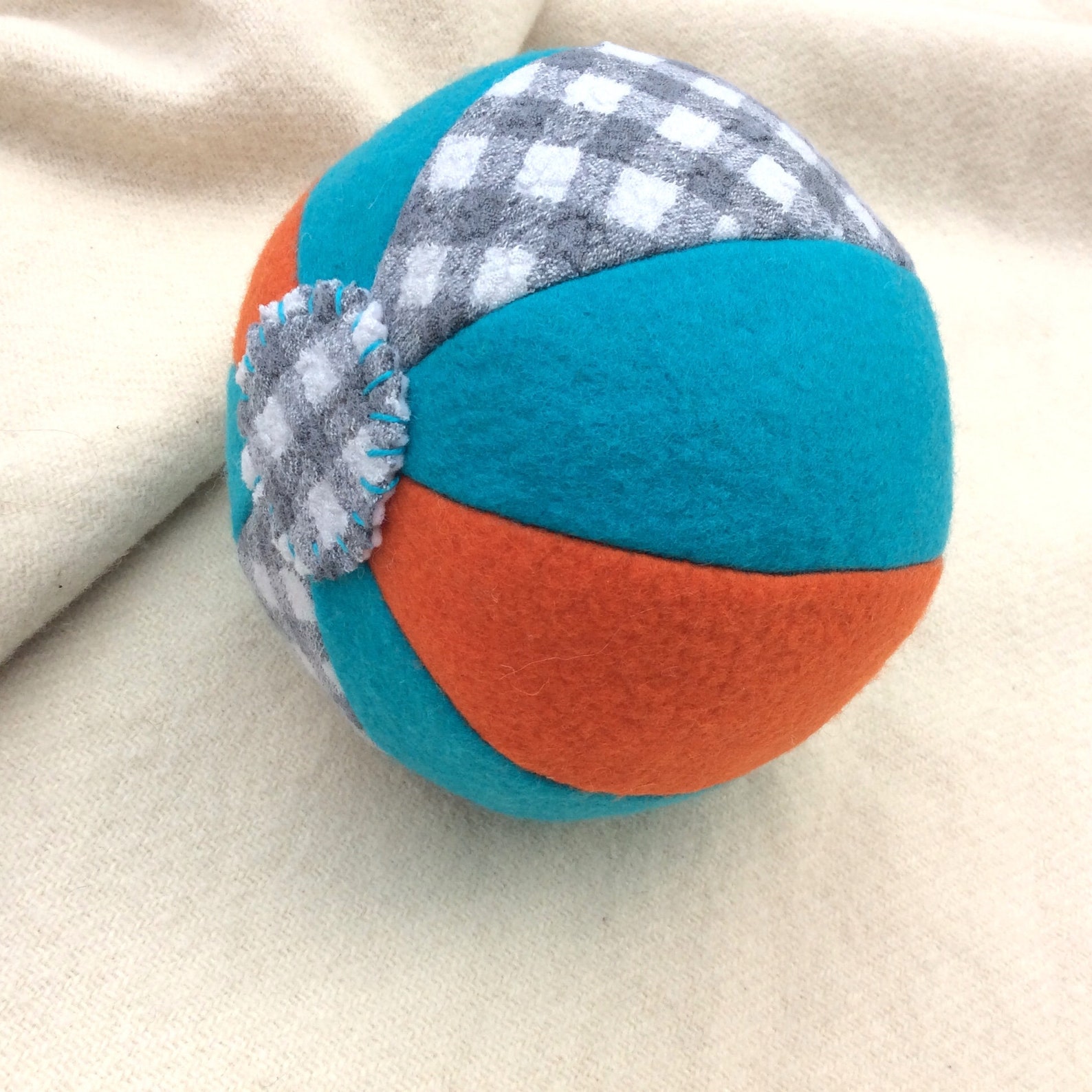 Stuffed Fabric Ball Wool Felt Toy Ball Soft Patchwork Baby Etsy