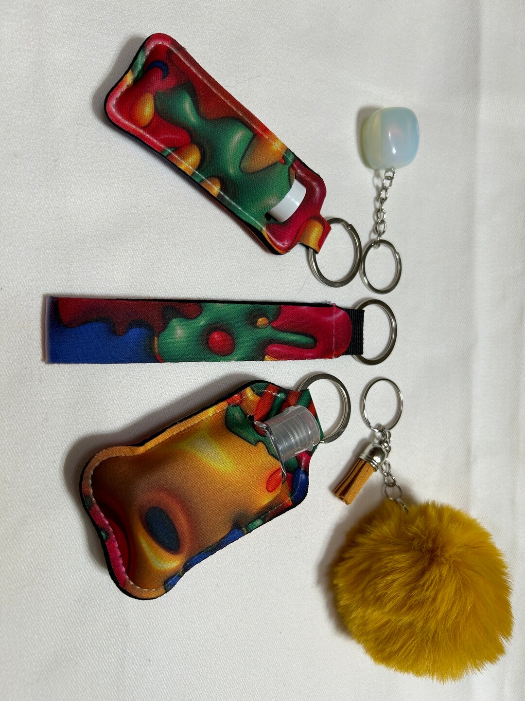 Fashion Keychain Set Daily Use Multicolor Splatter Print Etsy