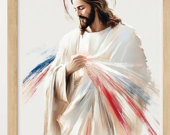Divine Mercy of Jesus Print | Catholic Wall Art | LDS Art | Easter Lent Gift | Prayer Room Decor | Digital Download