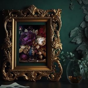 Dark Cottagecore Floral Print: Moody Botanical Art (Digital Download)