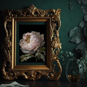 Druckbare Kunst, Dunkler Blumendruck, Dunkle Academia Drucke| Dark Cottagecore| Stimmungsvoller Blumendruck | Dark Botanical| Dark Academia Decor| PE005
