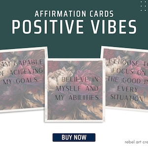 Boho Affirmation Cards, Printable, Boho Affirmation Deck, Motivational Cards, COTTAGECORE Cards, Positive Daily Affirmation| PAFF003