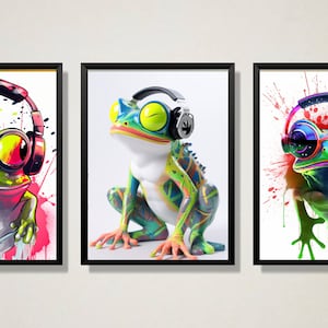 Frog Gamer Prints Set: Graffiti Wall Art (Digital Download)