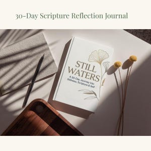 Aguas Tranquilas / Diario de Reflexión Bíblica de 30 Días para Mujeres Cristianas / Diario de Fe Imprimible en PDF / Descarga Instantánea