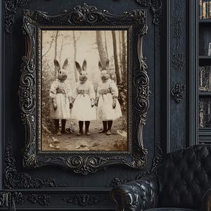 Rabbit Cult Vintage Photography Print: Dark Academia Gothic Home Decor (Digital Download)