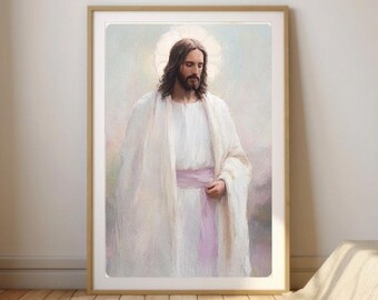 Jesus Portrait: Inspirational Watercolor Christian Art Print (Digital Download)
