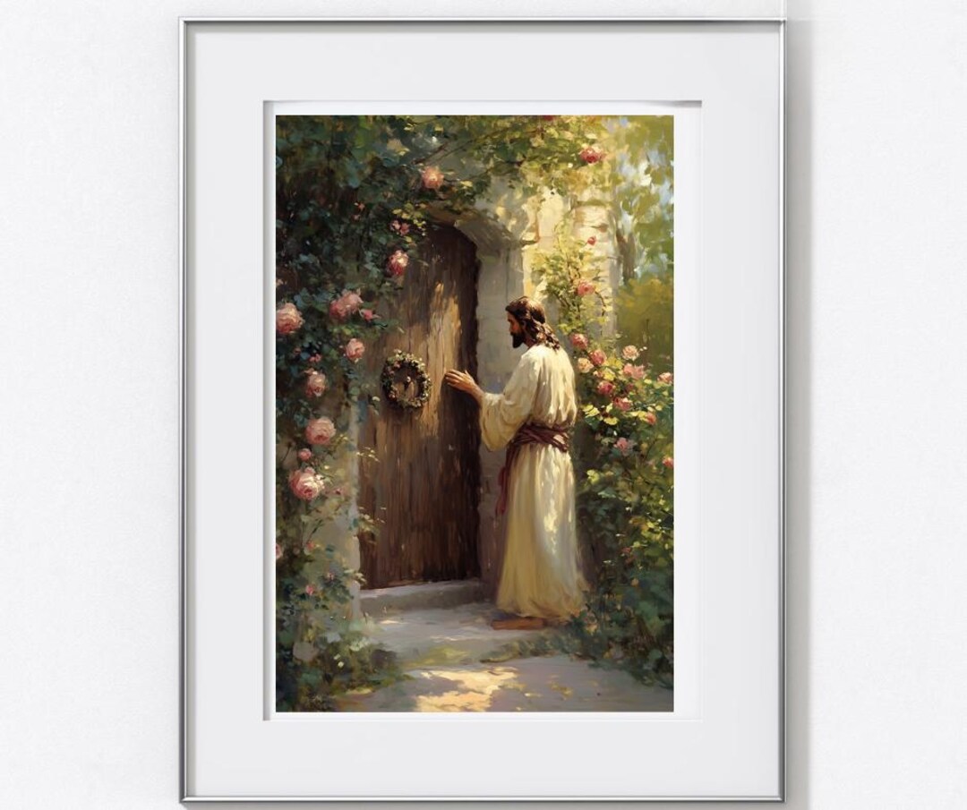 Jesus Christ Knocking on Door - Printable Christian Wall Art, Spiritual ...