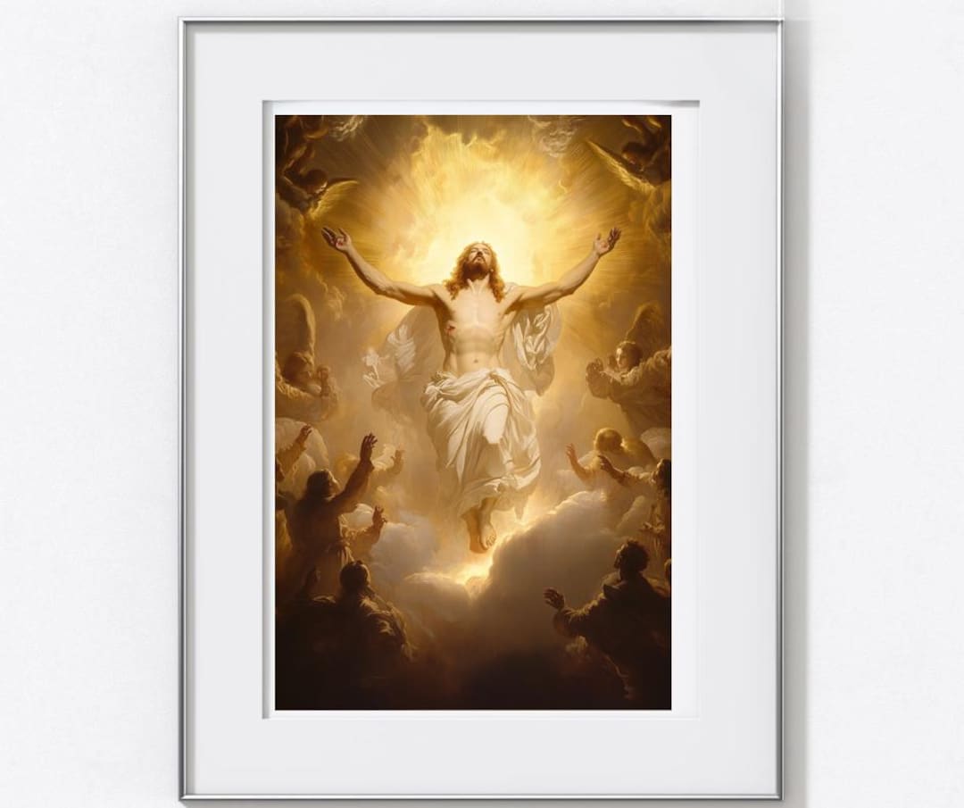 Radiant Jesus Rising in Glory - Inspirational Christian Wall Art ...