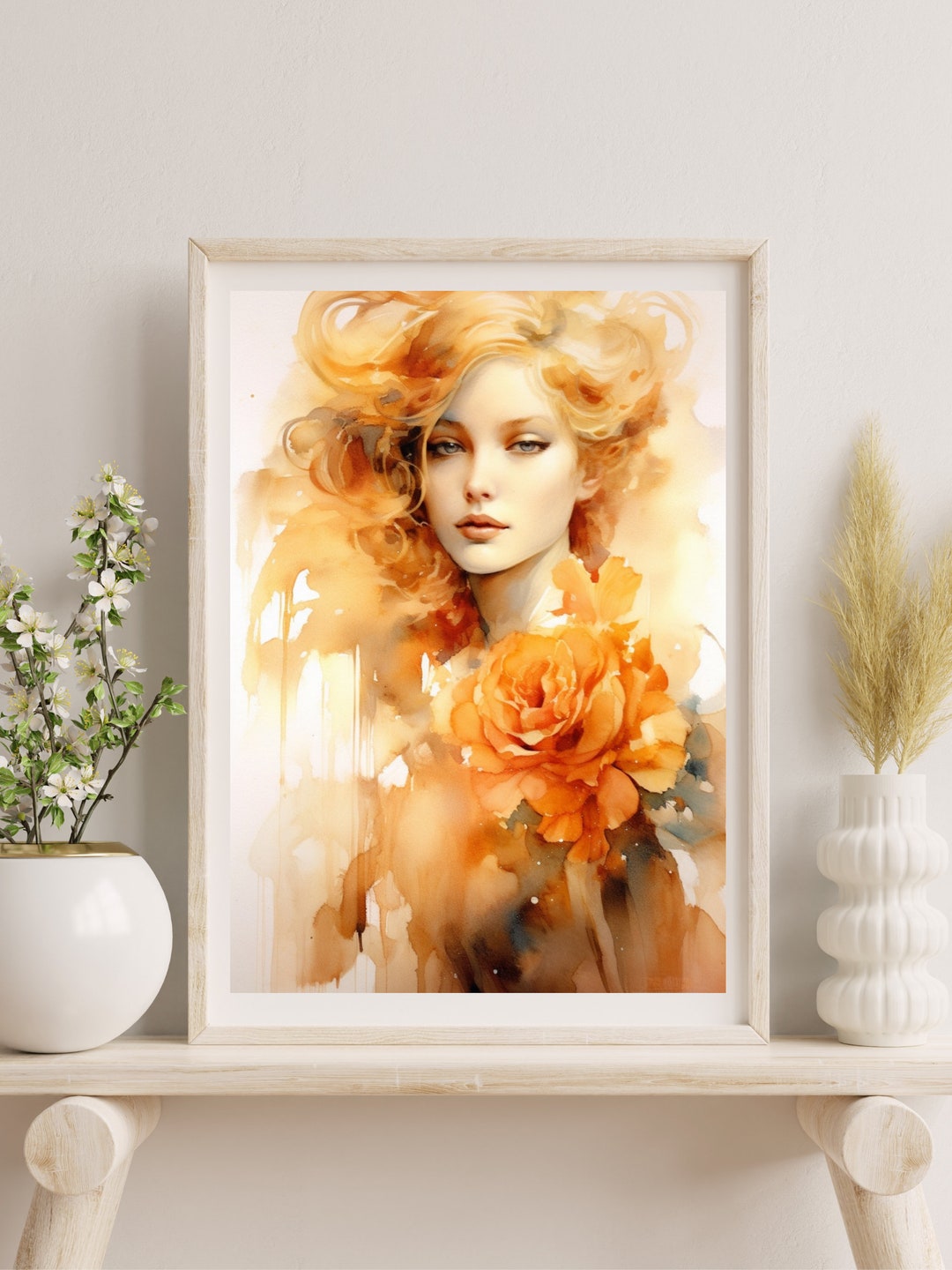 Watercolour Beautiful Girl Printable| Printable Wall Art|digital Art ...