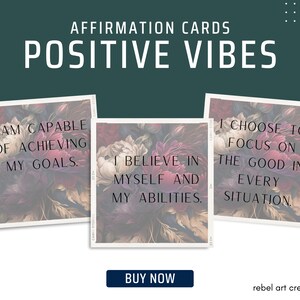 Cottage Core Affirmation Cards, Printable, Boho Affirmation Deck, Motivational Cards, COTTAGECORE Cards, Positive Daily Affirmation| PAFF003