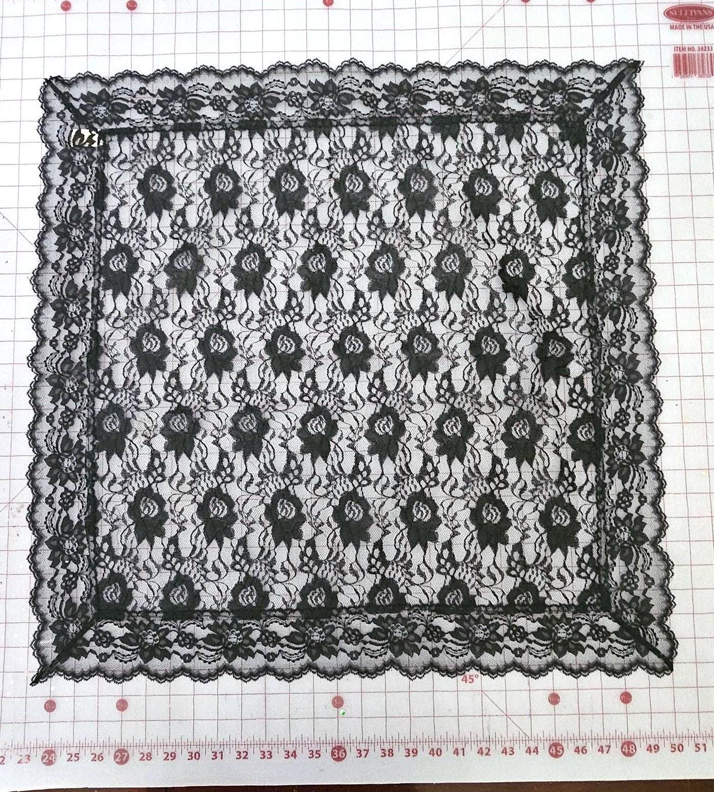 Rascal Lace Vintage Floral Lace Lap Scarf With Rascal Trim (27x27) - Etsy
