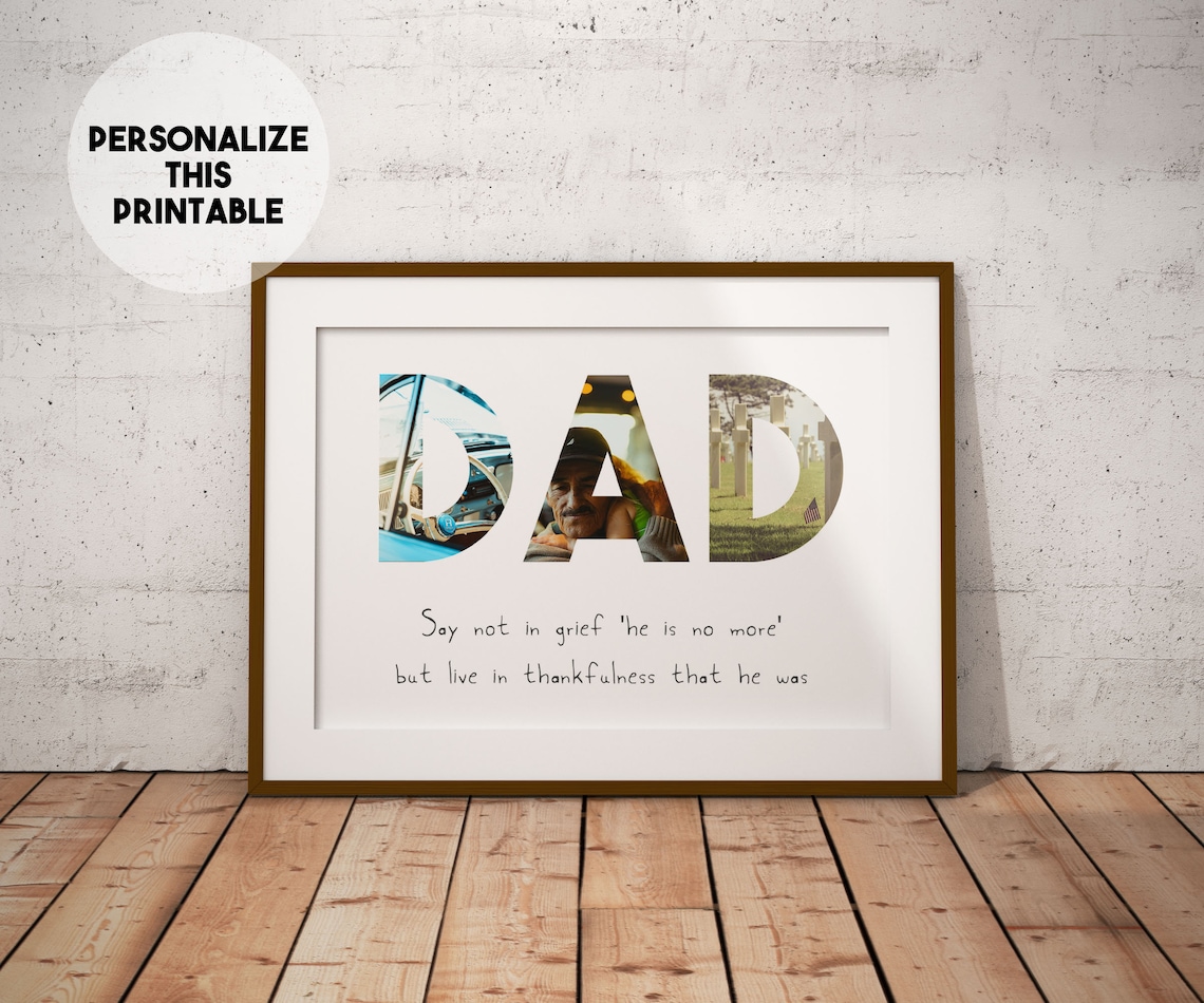 Dad Memorial Gifts Dad Memorial Picture Dad Memory Dad Etsy