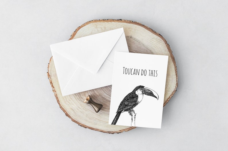 Punny Motivational Card Encouragement Card Motivational Card Toucan Do This Toucan Do It Bird Lover Gift Inspirational Card Cute Card
