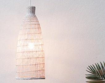 Native Bamboo Light Shade, Fish Trap Hanging Lamp, Woven Bamboo Pendant Lamp, Artisan Lighting, Japandi Light, Boho Lamp, Wicker Lampshade