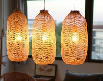 無垢材の鳥かご ペンダントライト 北欧風のホームデコ竹織り木製ペンダントランプ ペンダントライト 北欧 LED対応 おしゃれ 丸型 球状 竹編み 和風