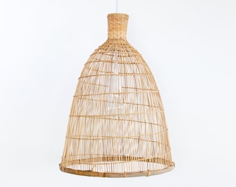 Native Lampshade, Bamboo Pendant Light, Basket Pendant Lamp, Kitchen Island Suspension, Boho Light Fixture, Rattan Lamp, Earthy Straw Light