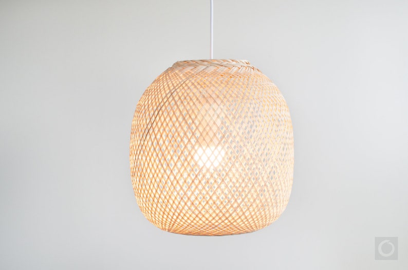 Bamboo Pendant Light Round Woven Hanging Lamp Re Purposed Spherical Fish Trap Ceiling Ball Shape Boho Pl07