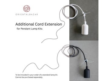 Additional Cable Extension for Pendant Light Kits - Light Pendant Cord, Hardwired Light Kit, Hanging Lamp Cord - Custom Lamp Cord Length