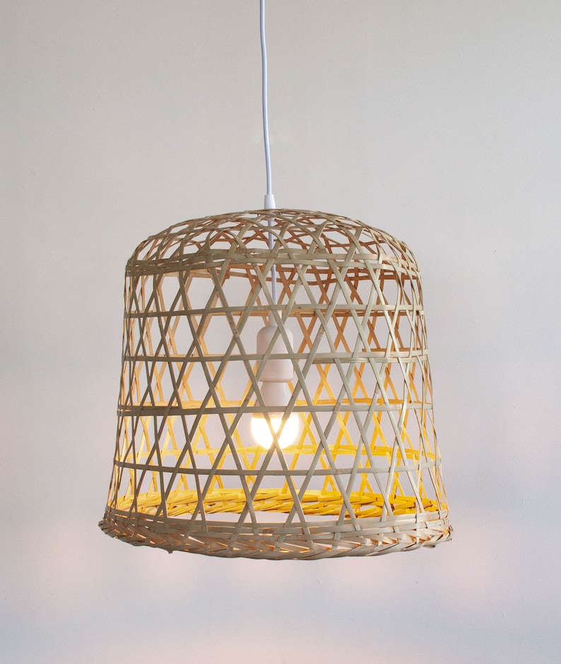 Bamboo Pendant Light Natural Ceiling Lamp Traditional Asian Image 0