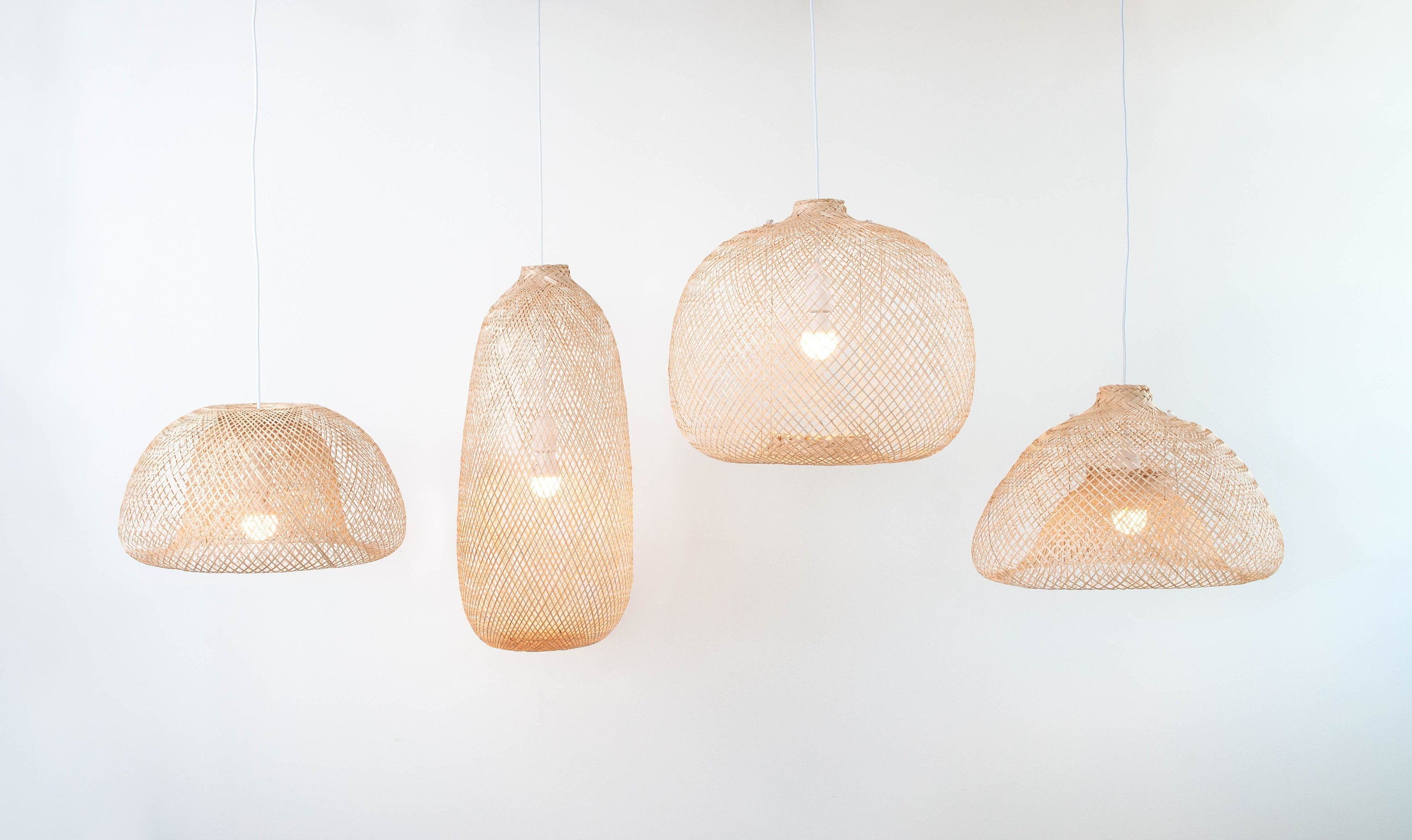 Bamboo Pendant Light Repurposed Fish Trap Ceiling Lamp Asian Oblong And Round Woven Hanging Boho Chinese Lantern Pl05