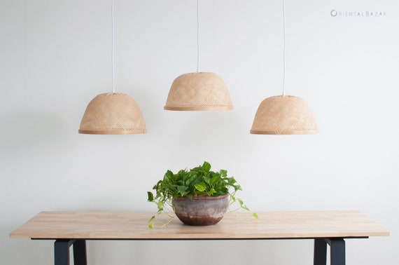 2-Pack Burlap Pendant Lamp Shades – 16 Oval & Flat Round Shapes, Boho Hanging Fabric Lanterns For Bedroom, Kitchen Island & Home Decor