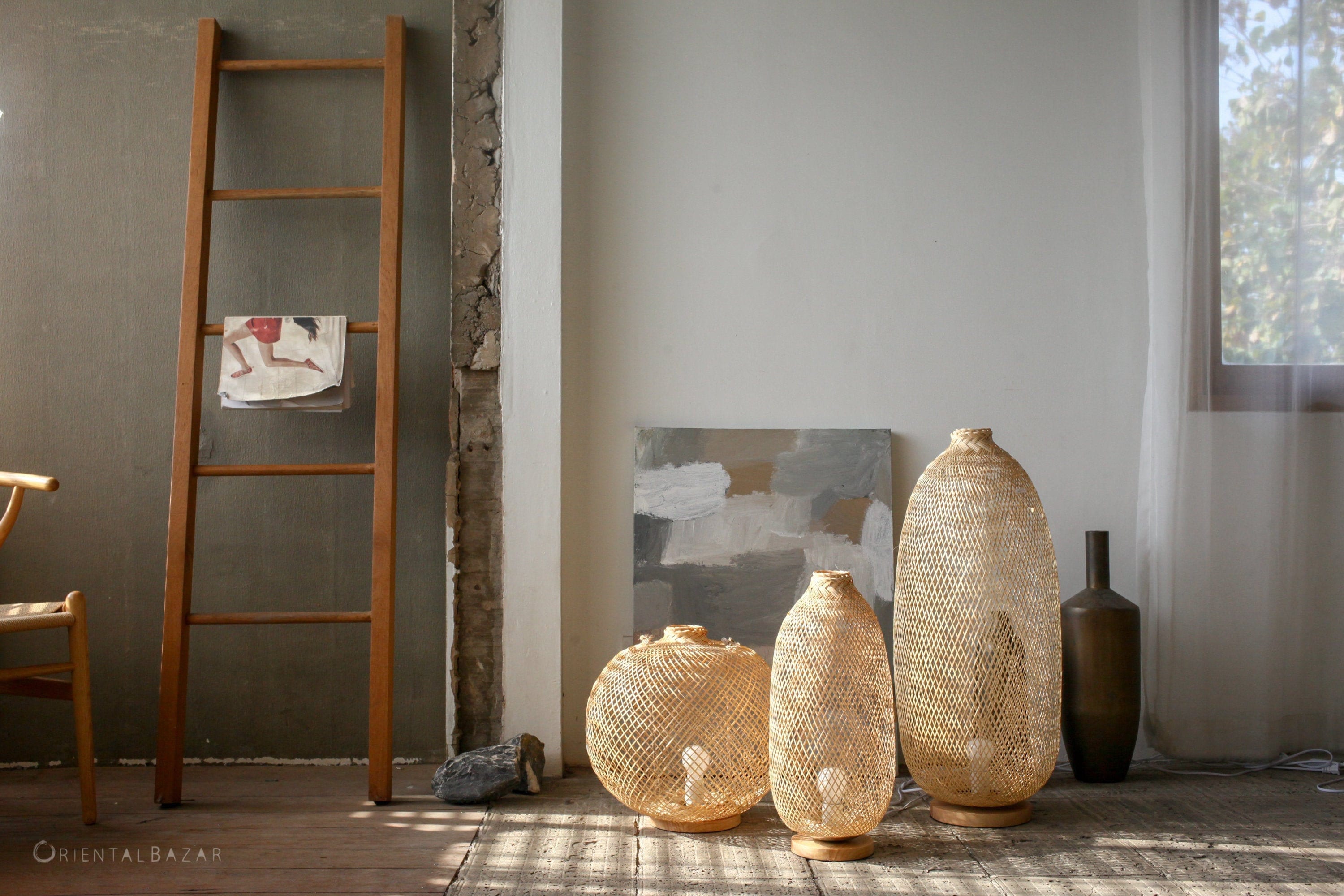 Floor Lamp Bamboo Floor Lamp Boho Floor Lamp Zen Bamboo Etsy Canada