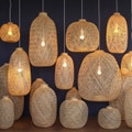Bamboo Pendant Light, Boho Rattan Lamp Style, Eco-friendly Japandi Light, Organic Modern Basket Lamp Shade, Wabi-Sabi Wedding Light Decor product logo