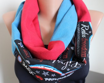 American Scarf, USA Scarf, American Flag Scarves, Flag Scarf, American Flag Scarf, Red White Blue Scarf, Patriotic Scarf, USA, America Scarf