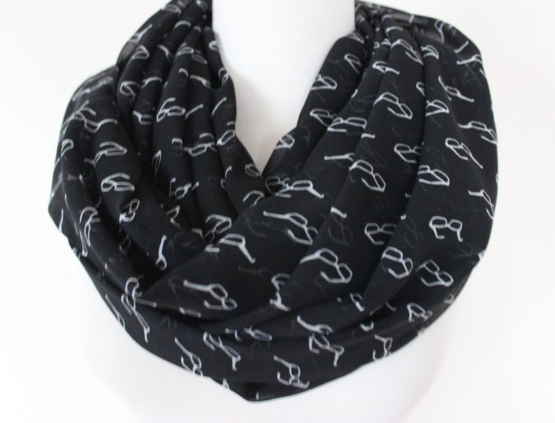 Eyeglasses Scarf Black White Scarf Glasses Print Scarf Eyeglasses Print Scarf Eye Glasses Patterned Scarf Geometrical Scarf Printed Scarves image 3