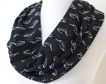 Eyeglasses Scarf Black White Scarf Glasses Print Scarf Eyeglasses Print Scarf Eye Glasses Patterned Scarf Geometrical Scarf Printed Scarves