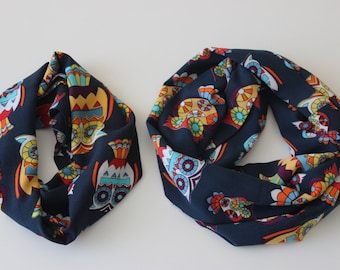 Owl Scarf Set, Owls, Mommy and Me Owl Print Scarf Set Mother Daughter Scarf Mom and Daughter Matching Outfit Owl Scarf Set Gift Idea For Her