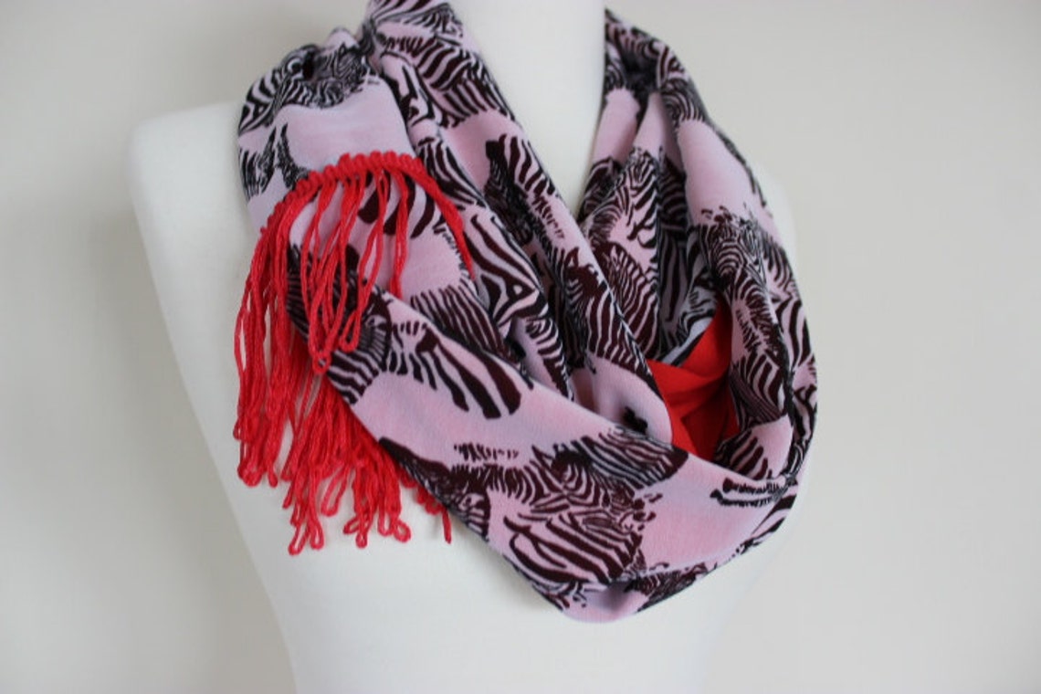 Black White Red Zebra Print Scarf Zebra Print Scarf Etsy Canada