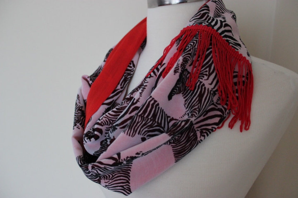 Black White Red Zebra Print Scarf Zebra Print Scarf Etsy Canada