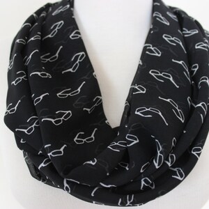 Eyeglasses Scarf Black White Scarf Glasses Print Scarf Eyeglasses Print Scarf Eye Glasses Patterned Scarf Geometrical Scarf Printed Scarves image 2