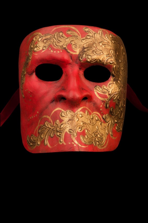 progressief genezen onstabiel Venetiaans Masker Bauta Rood Goud | Etsy België